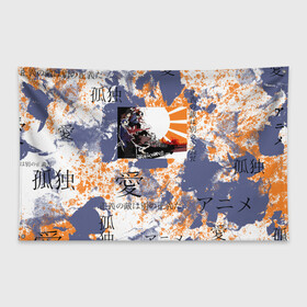 Флаг-баннер с принтом Самурай Чамплу в Екатеринбурге, 100% полиэстер | размер 67 х 109 см, плотность ткани — 95 г/м2; по краям флага есть четыре люверса для крепления | абстракция | аниме | брызги | иероглифы | самурай | самурай чамплу | тай дай | чамплу | япония | японские иероглифы | японские символы