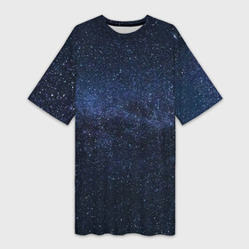 Платье-футболка 3D с принтом звездное небо в Екатеринбурге,  |  | Тематика изображения на принте: neon | space | stars | звезды | млечный путь