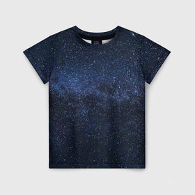 Детская футболка 3D с принтом звездное небо в Екатеринбурге, 100% гипоаллергенный полиэфир | прямой крой, круглый вырез горловины, длина до линии бедер, чуть спущенное плечо, ткань немного тянется | neon | space | stars | звезды | млечный путь