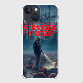 Чехол для iPhone 13 mini с принтом Stranger Things в Екатеринбурге,  |  | 11 | demogorgon | dustin | eleven | jim hopper | lucas | mike | nancy | netflix | steve | will | билли | дастин | демогоргон | джойс | джонатан | дина | загадочные события | лукас | майк | макс | нетфликс | нэнси | оди | одиннадцать