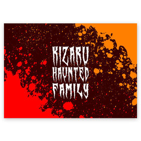 Поздравительная открытка с принтом KIZARU / КИЗАРУ в Екатеринбурге, 100% бумага | плотность бумаги 280 г/м2, матовая, на обратной стороне линовка и место для марки
 | family | haunted | kizaru | logo | music | rap | rapper | кизару | лого | логотип | логотипы | музыка | рэп | рэпер | рэперы | символ | символы | фэмили | хантед