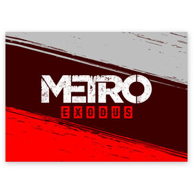 Поздравительная открытка с принтом METRO EXODUS / МЕТРО ИСХОД в Екатеринбурге, 100% бумага | плотность бумаги 280 г/м2, матовая, на обратной стороне линовка и место для марки
 | exodus | game | games | logo | metro | sam | sparta | spartan | игра | игры | исход | лого | логотип | логотипы | метро | символ | символы | спарта | спартанец | сэм | эксодус