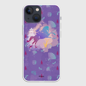 Чехол для iPhone 13 mini с принтом Мулан на лошаде в Екатеринбурге,  |  | Тематика изображения на принте: mulan | mushu | дракон | китай | лошадь | мулан | мушу | цветение
