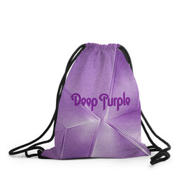 Рюкзак-мешок 3D с принтом Deep Purple в Екатеринбурге, 100% полиэстер | плотность ткани — 200 г/м2, размер — 35 х 45 см; лямки — толстые шнурки, застежка на шнуровке, без карманов и подкладки | Тематика изображения на принте: deep | logo | purple | rock | whoosh | группа | знаменитости | лого | надпись | рок | текст