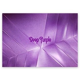 Поздравительная открытка с принтом Deep Purple в Екатеринбурге, 100% бумага | плотность бумаги 280 г/м2, матовая, на обратной стороне линовка и место для марки
 | deep | logo | purple | rock | whoosh | группа | знаменитости | лого | надпись | рок | текст