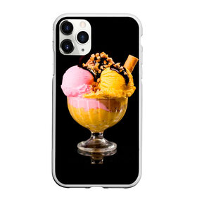 Чехол для iPhone 11 Pro Max матовый с принтом Мороженое в Екатеринбурге, Силикон |  | Тематика изображения на принте: мороженое | сладости | стакан | чёрный | шоколад