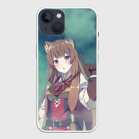 Чехол для iPhone 13 с принтом Рафталия в Екатеринбурге,  |  | anime | racoon | raphtalia | герой | енот | рафталия | ушки | щит