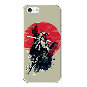 Чехол для iPhone 5/5S матовый с принтом Samurai man в Екатеринбурге, Силикон | Область печати: задняя сторона чехла, без боковых панелей | бамбук | катана | сакура | самурай | япония