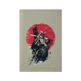 Обложка для паспорта матовая кожа с принтом Samurai man в Екатеринбурге, натуральная матовая кожа | размер 19,3 х 13,7 см; прозрачные пластиковые крепления | бамбук | катана | сакура | самурай | япония