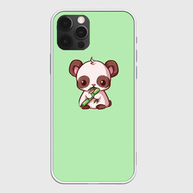 Чехол для iPhone 12 Pro Max с принтом пандочка с бамбуком в Екатеринбурге, Силикон |  | Тематика изображения на принте: бамбук | бирюзовый | милая панда | милое существо | милость | мультяшка | мультяшная панда | панда | панда с бамбуком