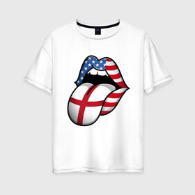 Женская футболка хлопок Oversize с принтом Английский Язык в Екатеринбурге, 100% хлопок | свободный крой, круглый ворот, спущенный рукав, длина до линии бедер
 | american | england | english | usa | английский язык | англия | переводчик | сша | тренд | язык