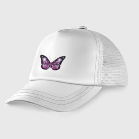 Детская кепка тракер с принтом бабочка в Екатеринбурге, Козырек - 100% хлопок. Кепка - 100% полиэстер, Задняя часть - сетка | универсальный размер, пластиковая застёжка | бабочка | бабочка с распахнутыми крыльями | большая большая | большие крылья | крылья | лето | насекомое.