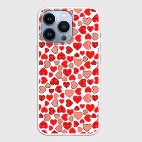 Чехол для iPhone 13 Pro с принтом Сердечки паттерн в Екатеринбурге,  |  | cute | love is | valentines day | you | алые | валентина | влюбленные | девушке | день рождения | дружба | жена | лучшая | любимая | люблю | любовь | мама | марта | милые | нежные | подарок | свадьба | серде | сердца