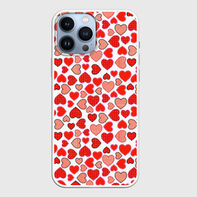 Чехол для iPhone 13 Pro Max с принтом Сердечки паттерн в Екатеринбурге,  |  | cute | love is | valentines day | you | алые | валентина | влюбленные | девушке | день рождения | дружба | жена | лучшая | любимая | люблю | любовь | мама | марта | милые | нежные | подарок | свадьба | серде | сердца