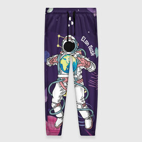 Женские брюки 3D с принтом Elon Musk в Екатеринбурге, полиэстер 100% | прямой крой, два кармана без застежек по бокам, с мягкой трикотажной резинкой на поясе и по низу штанин. В поясе для дополнительного комфорта — широкие завязки | astronaut | celebrity | cosmonaut | cosmos | genius | gloves | planet | space | spacesuit | гений | знаменитость | космонавт | космос | перчатки | планета | скафандр