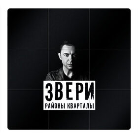 Магнитный плакат 3Х3 с принтом Звери в Екатеринбурге, Полимерный материал с магнитным слоем | 9 деталей размером 9*9 см | группа | звери | музыка | районы кварталы | рома зверь | я ухожу красиво
