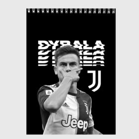 Скетчбук с принтом Paulo Dybala в Екатеринбурге, 100% бумага
 | 48 листов, плотность листов — 100 г/м2, плотность картонной обложки — 250 г/м2. Листы скреплены сверху удобной пружинной спиралью | Тематика изображения на принте: дибала | знаменитости | пауло дибала | футболист | ювентус