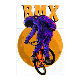 Магнитный плакат 2Х3 с принтом BMX в Екатеринбурге, Полимерный материал с магнитным слоем | 6 деталей размером 9*9 см | bicycle | bmx | cosmonaut | cosmos | moon | spacesuit | велосипед | космонавт | космос | луна | скафандр