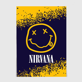 Постер с принтом NIRVANA / НИРВАНА в Екатеринбурге, 100% бумага
 | бумага, плотность 150 мг. Матовая, но за счет высокого коэффициента гладкости имеет небольшой блеск и дает на свету блики, но в отличии от глянцевой бумаги не покрыта лаком | band | cobain | face | kurt | logo | music | nirvana | rock | rocknroll | группа | кобейн | курт | лого | логотип | музыка | музыкальная | нирвана | рожица | рок | рокнролл | символ