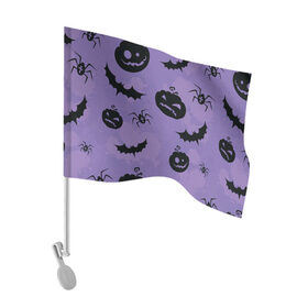 Флаг для автомобиля с принтом Фиолетовый хэллоуин в Екатеринбурге, 100% полиэстер | Размер: 30*21 см | арт | вектор | вырезанные лица | летучая мышь | летучие мыши | паук | пауки | рисунок | тыква | тыквы | фиолетовый | черный