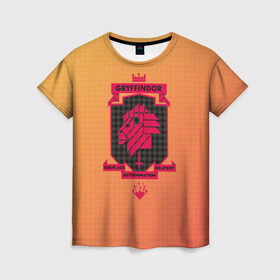 Женская футболка 3D с принтом Gryffindor в Екатеринбурге, 100% полиэфир ( синтетическое хлопкоподобное полотно) | прямой крой, круглый вырез горловины, длина до линии бедер | gryffindor | harry potter | vdzabma | гарри поттер | гриффиндор