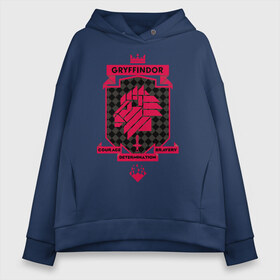 Женское худи Oversize хлопок с принтом Gryffindor в Екатеринбурге, френч-терри — 70% хлопок, 30% полиэстер. Мягкий теплый начес внутри —100% хлопок | боковые карманы, эластичные манжеты и нижняя кромка, капюшон на магнитной кнопке | gryffindor | harry potter | vdzabma | гарри поттер | гриффиндор