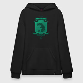 Худи SuperOversize хлопок с принтом Slytherin в Екатеринбурге, 70% хлопок, 30% полиэстер, мягкий начес внутри | карман-кенгуру, эластичная резинка на манжетах и по нижней кромке, двухслойный капюшон
 | harry potter | slytherin | vdzabma | гарри поттер | слизерин