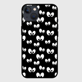 Чехол для iPhone 13 с принтом Глазки в темноте в Екатеринбурге,  |  | baby | cartoon | cute | halloween | kawaii | lol | аниме | анимешный | бабочки | взгляд | глаза | детям | дисней | кавайный | летучие мыши | малыш | милый | мистика | мультяшный | ночные | ночь | няшный | паттерн | привидение