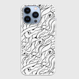 Чехол для iPhone 13 Pro с принтом Черно белые узоры в Екатеринбурге,  |  | abstract | art | pattern | абстракционизм | абстракция | аниме | арт | брызги | волны | восточный | граффити | змеи | инь янь | искусство | кружево | линии | море | паттерн | текстура | тучи | узор | хавитки | черви