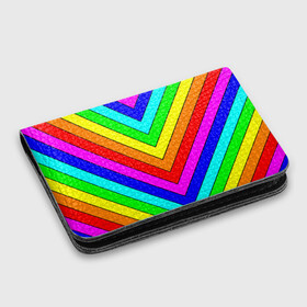 Картхолдер с принтом с принтом Rainbow Stripes в Екатеринбурге, натуральная матовая кожа | размер 7,3 х 10 см; кардхолдер имеет 4 кармана для карт; | geometry | gradient | neon | геометрические | градиент | детям | кислота | кислотный | конус | красочный | линии | неоновые | пирамида | полоска | полосы | радуга | радужный | разноцветные | сочный | треугольники