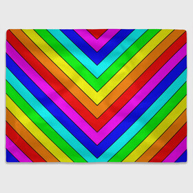 Плед 3D с принтом Rainbow Stripes в Екатеринбурге, 100% полиэстер | закругленные углы, все края обработаны. Ткань не мнется и не растягивается | geometry | gradient | neon | геометрические | градиент | детям | кислота | кислотный | конус | красочный | линии | неоновые | пирамида | полоска | полосы | радуга | радужный | разноцветные | сочный | треугольники
