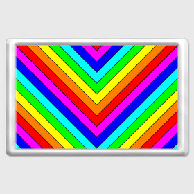 Магнит 45*70 с принтом Rainbow Stripes в Екатеринбурге, Пластик | Размер: 78*52 мм; Размер печати: 70*45 | geometry | gradient | neon | геометрические | градиент | детям | кислота | кислотный | конус | красочный | линии | неоновые | пирамида | полоска | полосы | радуга | радужный | разноцветные | сочный | треугольники