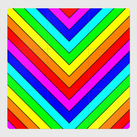 Магнитный плакат 3Х3 с принтом Rainbow Stripes в Екатеринбурге, Полимерный материал с магнитным слоем | 9 деталей размером 9*9 см | Тематика изображения на принте: geometry | gradient | neon | геометрические | градиент | детям | кислота | кислотный | конус | красочный | линии | неоновые | пирамида | полоска | полосы | радуга | радужный | разноцветные | сочный | треугольники