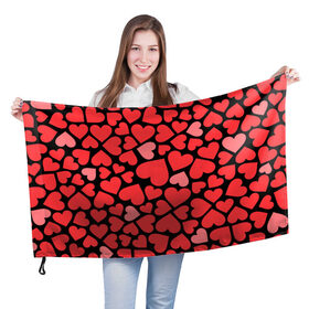 Флаг 3D с принтом Сердца в Екатеринбурге, 100% полиэстер | плотность ткани — 95 г/м2, размер — 67 х 109 см. Принт наносится с одной стороны | i love you | love | любовь | сердечки | сердца | чувства | я тебя люблю