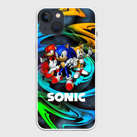 Чехол для iPhone 13 с принтом SONIC TRIO в Екатеринбурге,  |  | hedgehog | metal sonic | silver | silver the hedgehog | sonic | sonic boom | sonic the hedgehog | ёж сонник | игры | соник | фильмы