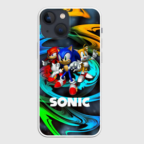 Чехол для iPhone 13 mini с принтом SONIC TRIO в Екатеринбурге,  |  | hedgehog | metal sonic | silver | silver the hedgehog | sonic | sonic boom | sonic the hedgehog | ёж сонник | игры | соник | фильмы