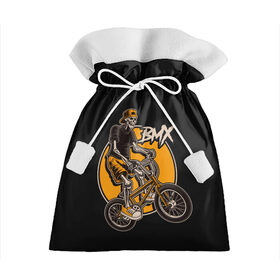Подарочный 3D мешок с принтом BMX в Екатеринбурге, 100% полиэстер | Размер: 29*39 см | bicycle | bmx | skull | sport | x games | велик | велосипед | велоспорт | скелет | череп | экстремальный спорт