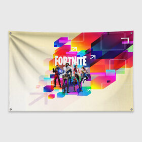 Флаг-баннер с принтом FORTNITE в Екатеринбурге, 100% полиэстер | размер 67 х 109 см, плотность ткани — 95 г/м2; по краям флага есть четыре люверса для крепления | epic games | fortnite | game | gamer | игры | фортнайт