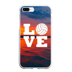 Чехол для iPhone 7Plus/8 Plus матовый с принтом LOVE Volleyball в Екатеринбурге, Силикон | Область печати: задняя сторона чехла, без боковых панелей | Тематика изображения на принте: beach | i love | live | love | voleybal | volleyball | волебол | волейбол | волейболист | волейболистка | воллейбол | пляжный | я люблю