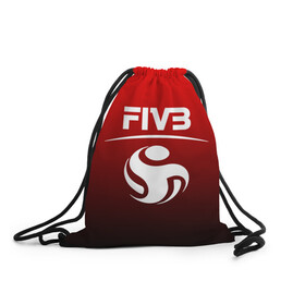 Рюкзак-мешок 3D с принтом FIVB ВОЛЕЙБОЛ в Екатеринбурге, 100% полиэстер | плотность ткани — 200 г/м2, размер — 35 х 45 см; лямки — толстые шнурки, застежка на шнуровке, без карманов и подкладки | fivb | voleybal | volleyball | волебол | волейбол | волейбола | волейболист | волейболистка | воллейбол | международная | федерация | фивб