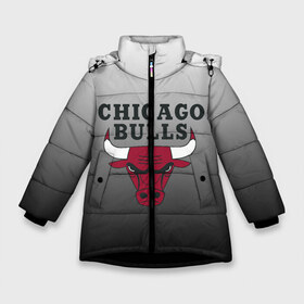 Зимняя куртка для девочек 3D с принтом JORDAN CHICAGO BULLS в Екатеринбурге, ткань верха — 100% полиэстер; подклад — 100% полиэстер, утеплитель — 100% полиэстер. | длина ниже бедра, удлиненная спинка, воротник стойка и отстегивающийся капюшон. Есть боковые карманы с листочкой на кнопках, утяжки по низу изделия и внутренний карман на молнии. 

Предусмотрены светоотражающий принт на спинке, радужный светоотражающий элемент на пуллере молнии и на резинке для утяжки. | basketball | jordan | michael | michael jordan | баскетбол | джордан | майкл | стиль