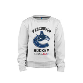 Детский свитшот хлопок с принтом VANCOUVER CANUCKS NHL в Екатеринбурге, 100% хлопок | круглый вырез горловины, эластичные манжеты, пояс и воротник | canada | canucks | hockey | nhl | sport | usa | vancouver | акула | ванкувер | канада | кэнакс | логотип | нхл | спорт | хоккей | челюсти