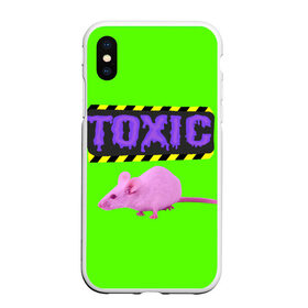 Чехол для iPhone XS Max матовый с принтом Toxic в Екатеринбурге, Силикон | Область печати: задняя сторона чехла, без боковых панелей | Тематика изображения на принте: animals | rat | toxic | животные | крыса | токсик