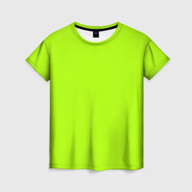 Женская футболка 3D с принтом ACID в Екатеринбурге, 100% полиэфир ( синтетическое хлопкоподобное полотно) | прямой крой, круглый вырез горловины, длина до линии бедер | acid | зеленая | кислотная | однотонная | салатовая