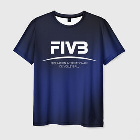 Мужская футболка 3D с принтом FIVB Volleyball в Екатеринбурге, 100% полиэфир | прямой крой, круглый вырез горловины, длина до линии бедер | fivb | voleybal | volleyball | волебол | волейбол | волейбола | волейболист | волейболистка | воллейбол | международная | федерация | фивб