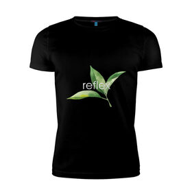 Мужская футболка хлопок Slim с принтом reflex листья в Екатеринбурге, 92% хлопок, 8% лайкра | приталенный силуэт, круглый вырез ворота, длина до линии бедра, короткий рукав | relax | зелень | листья