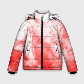 Зимняя куртка для мальчиков 3D с принтом RED SMOKE в Екатеринбурге, ткань верха — 100% полиэстер; подклад — 100% полиэстер, утеплитель — 100% полиэстер | длина ниже бедра, удлиненная спинка, воротник стойка и отстегивающийся капюшон. Есть боковые карманы с листочкой на кнопках, утяжки по низу изделия и внутренний карман на молнии. 

Предусмотрены светоотражающий принт на спинке, радужный светоотражающий элемент на пуллере молнии и на резинке для утяжки | дым | клякса | краски | красный туман | текстура