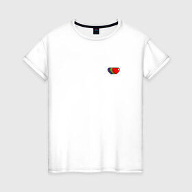 Женская футболка хлопок с принтом Rainbow hearts в Екатеринбурге, 100% хлопок | прямой крой, круглый вырез горловины, длина до линии бедер, слегка спущенное плечо | love | rainbow hearts | любовь | радуга | разноцветный | сердце