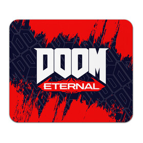 Коврик для мышки прямоугольный с принтом DOOM ETERNAL / ДУМ ЭТЕРНАЛ в Екатеринбурге, натуральный каучук | размер 230 х 185 мм; запечатка лицевой стороны | bfg | brutal | doom | eternal | ethernal | game | games | logo | дум | игра | игры | лого | логотип | логотипы | символ | символы | этернал