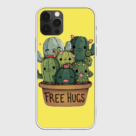 Чехол для iPhone 12 Pro Max с принтом free hugs в Екатеринбурге, Силикон |  | Тематика изображения на принте: free hugs | бесплатные обнимашки | кактус | кактусы | колючий кактус | милые кактусы | обнимашки